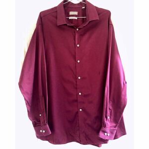 Michael Kors | Maroon/Burgundy Men's Regular Fit Airsoft Stretch Dress Shirt